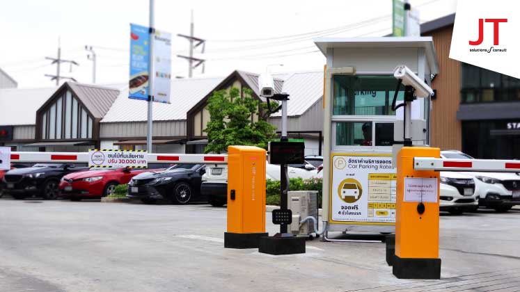  ไม้กั้นรถยนต์  เข้าออกลานจอดรถห้าง